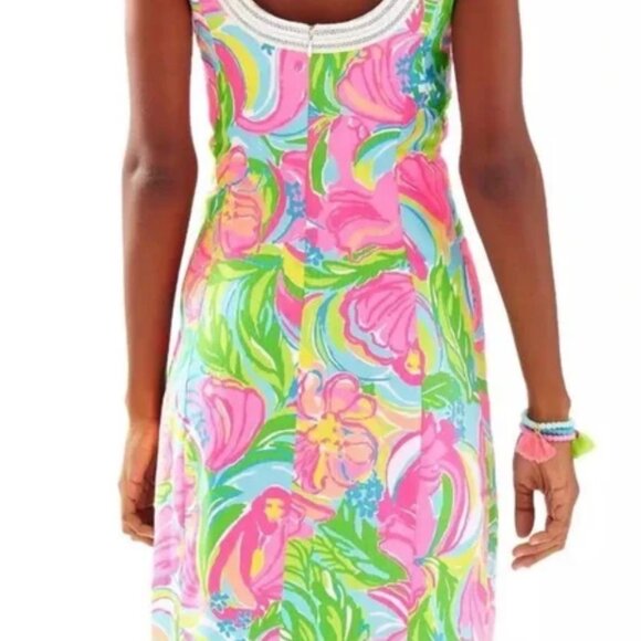 Lilly Pulitzer Tessa Shift Sz 00 Floral Multicol V Neck Embroid NWT FLASH SALE!! - Picture 2 of 9